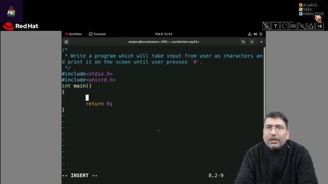 Lab Exp 03:: Writing a C program which will terminate with a specific input '#'. смотреть онлайн