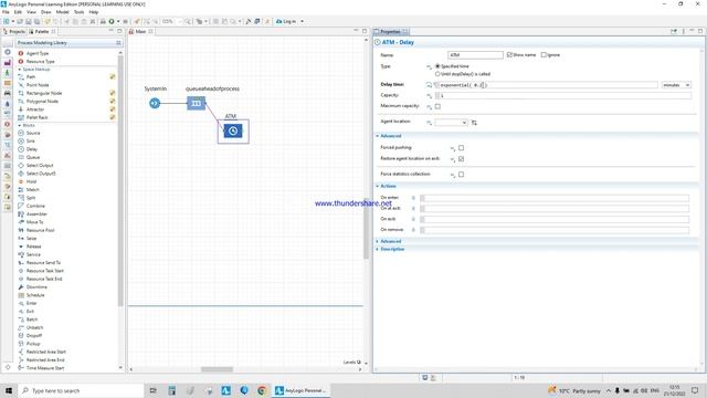 AnyLogic Simple Model + Animation Source sink delay path point node Model Time units смотреть онлайн