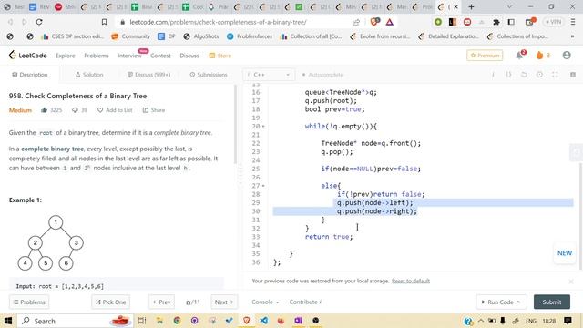 LeetCode | 958. Check Completeness of a Binary Tree | BFS смотреть онлайн
