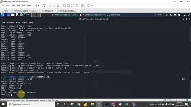 Hacking metasploitable2 services - Exploiting FTP service #1 смотреть онлайн