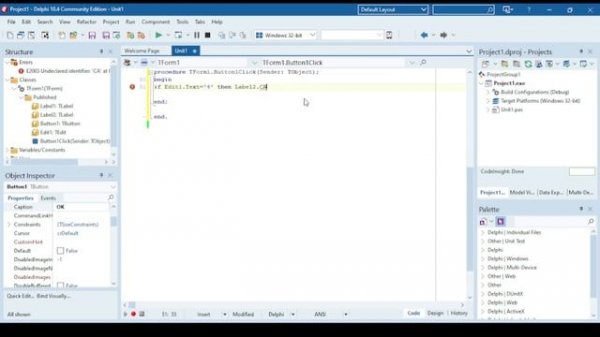 DELPHI Программирование/Урок №1/TEdit