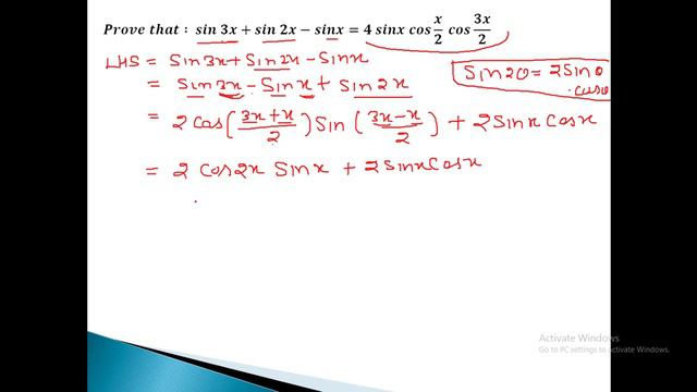 𝑷𝒓𝒐𝒗𝒆 𝒕𝒉𝒂𝒕 : 𝒔𝒊𝒏 𝟑𝒙+𝒔𝒊𝒏 𝟐𝒙−𝒔𝒊𝒏𝒙=𝟒 𝒔𝒊𝒏𝒙 𝒄𝒐𝒔 𝒙/𝟐 𝒄𝒐𝒔 𝟑𝒙/𝟐 смотреть онлайн
