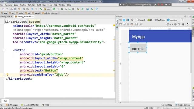 Android App Development Tutorial - 20 - How To Use Padding Property - Hindi смотреть онлайн