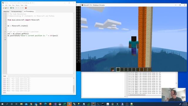 Using IF Statements with Python and Minecraft смотреть онлайн