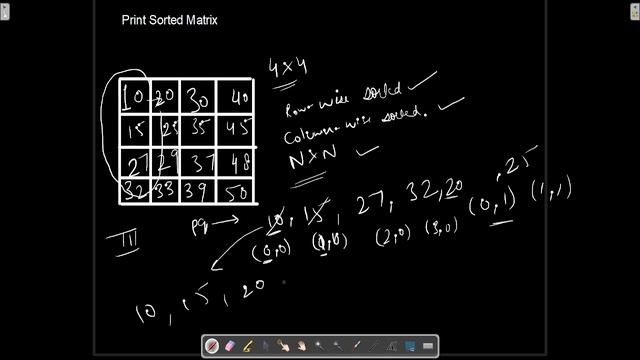 Print elements in sorted order in row-column wise || Coding Interview Question 36 || Matrix || Hind смотреть онлайн