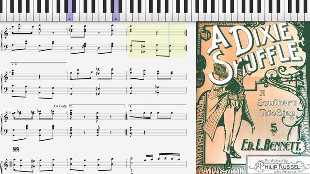 My piano solo of A Dixie Shuffle by E. K. Bennett (1900, Ragtime piano) смотреть онлайн