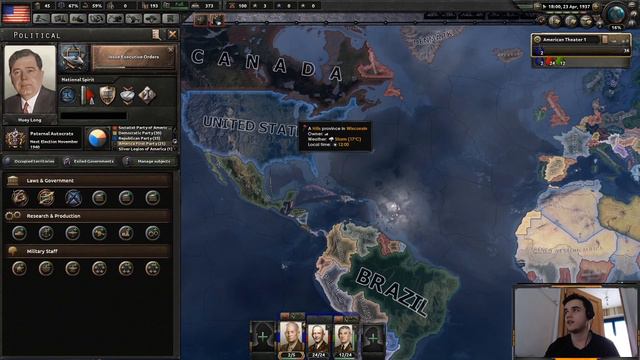 HOI4 In the Name of the Tsar USA EP1 - Huey Long is President смотреть онлайн