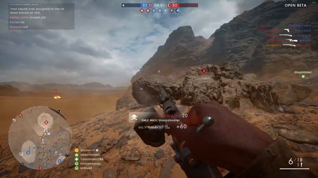 BATTLEFIELD 1 SMLE SNIPER STREAKS | BF1 Beta Lee Enfield Gameplay смотреть онлайн