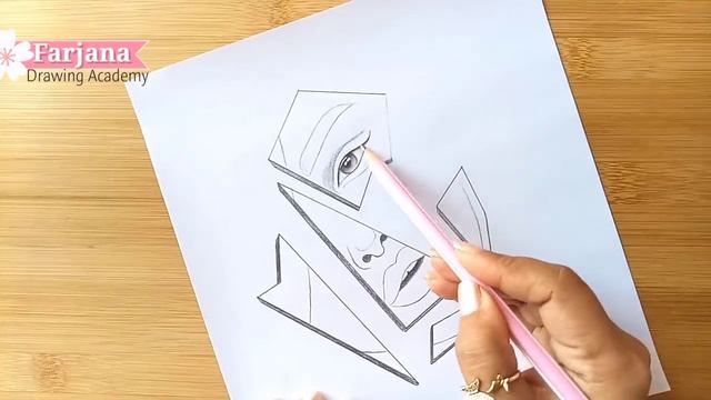 Sad girl face in broken mirror - Pencil Sketch for beginners || how to draw a girl - step by step смотреть онлайн