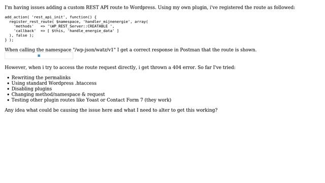 Wordpress: REST API: No route was found matching the URL and request method смотреть онлайн