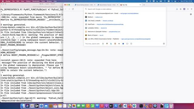 Building Boost C++ library and testing a simple Python embedding in C++ смотреть онлайн