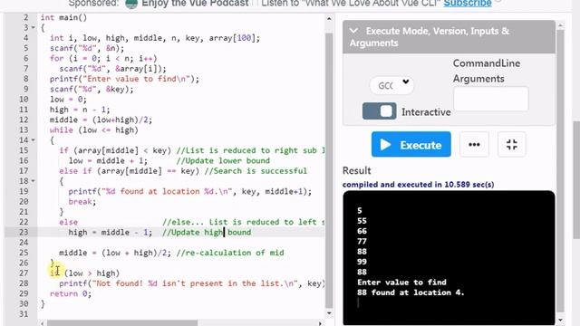Ascending and Descending ordered list | Binary Search C Prog Execution | With Iteration | Searching смотреть онлайн