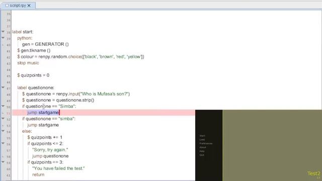 Ren'py Basics - Making a Written Answer Quiz (Extra video) смотреть онлайн