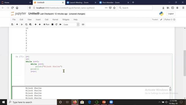 5 Programs While nested while break continue Python tutorial 11 смотреть онлайн