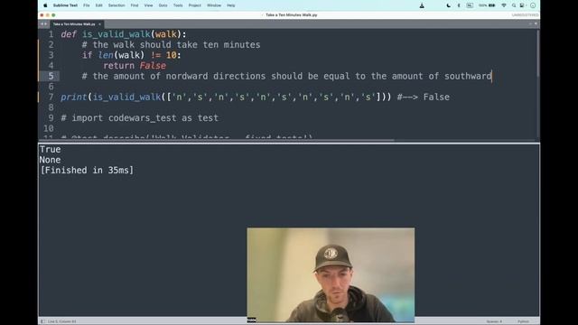Codewars (Python?) | Take a Ten Minutes Walk | kyu6 смотреть онлайн