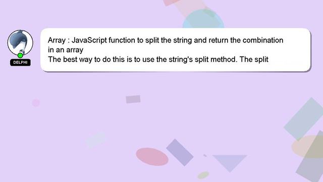 Array : JavaScript function to split the string and return the combination in an array смотреть онлайн