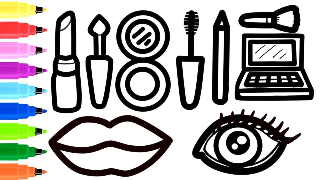 Cómo dibujar un conjunto de cosméticos para niños/How to draw a set of cosmetics for children смотреть онлайн