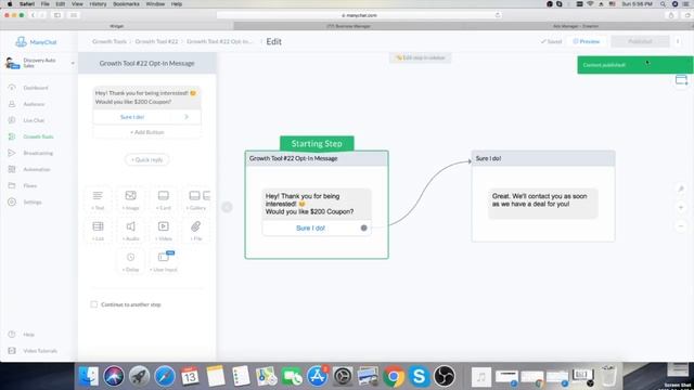 Facebook Messenger Bot Tutorial - Set Up JSON Ad (Manychat Tutorial) смотреть онлайн