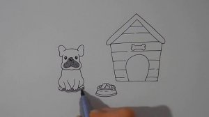 Как нарисовать СОБАКУ С БУДКОЙ, Рисуем Просто/747/How to draw a DOG with a DOGHOUSE