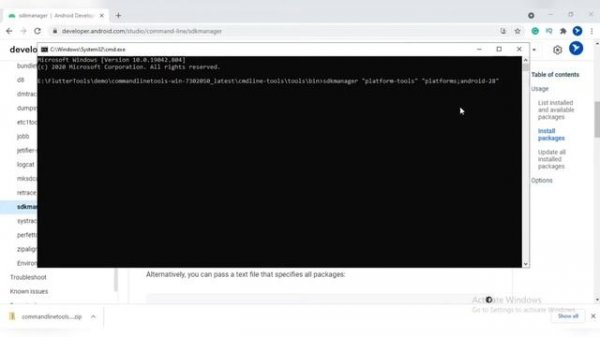 Android SDK Manager Download using Command line in Windows 7 / 8 / 10 / 11 (without android studio)