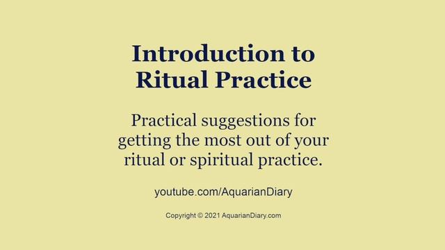 Introduction to Ritual Practice - Practical Suggestions смотреть онлайн
