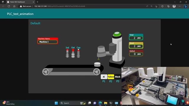 Animation Dashboard on Node-red using PLC, reTerminal(R-pi CM4), Modbus Protocol and SVG. смотреть онлайн