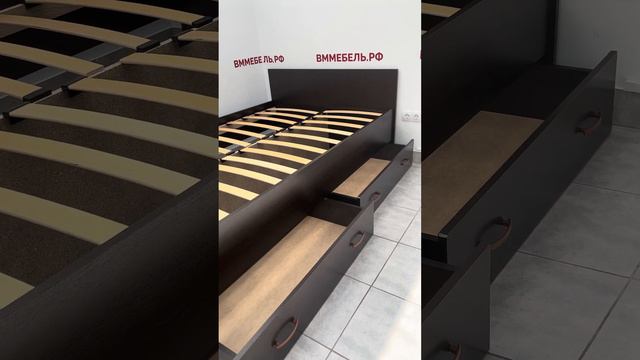 Кровать Амели 120 x 200 с ящиками, венге (ВМ-Мебель) смотреть онлайн