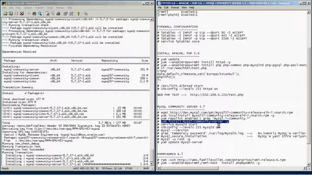 CENTOS 6.8 APACHE PHP 5.6 MYSQL COMMUNITY SERVER 5.7 PHPMYADMIN 4.7 KURULUM VE AYARLARI смотреть онлайн