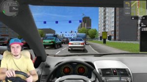 ПЕРВЫЙ ВЫЕЗД ТАКСИСТА - City Car Driving + РУЛЬ