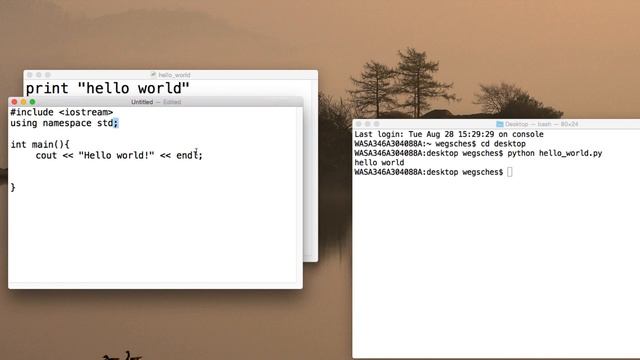 Interpreted vs. Compiled with Hello World in C++ and Python смотреть онлайн