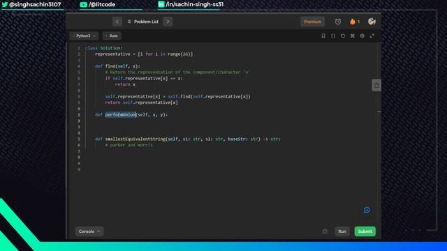 LEETCODE 1061: Lexicographically Smallest Equivalent String - Python смотреть онлайн