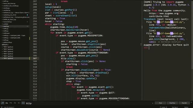 How to put sounds in a videogame with pygame (golf-game) смотреть онлайн