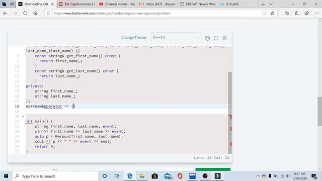 Overloading Ostream Operator | hackerrank | Solution in c++ | Interview Questions | Explanation смотреть онлайн