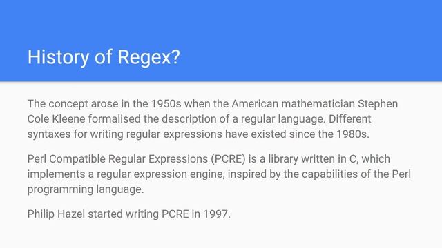 What is Regex and a little history смотреть онлайн