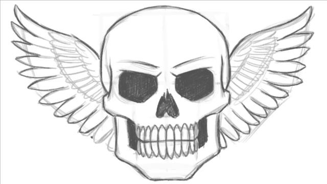 How To Draw A Skull With Wings (Part 1 Of 2)