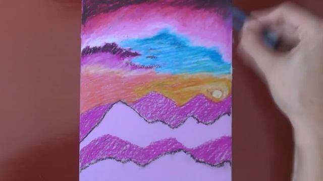Горный пейзаж пастелью смотреть онлайн