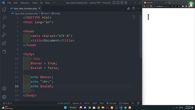 Belajar PHP#7 : Tipe Data Boolean смотреть онлайн