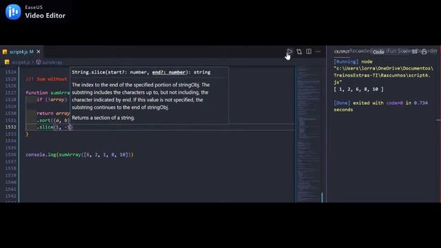 Sum without highest and lowest number - CODEWARS - 8Kyu - (JavaScript) смотреть онлайн
