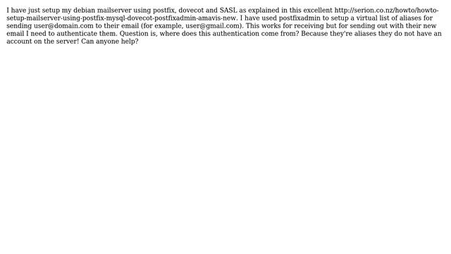 DevOps & SysAdmins: SMTP Authentication issue on a postfix/dovecot setup смотреть онлайн