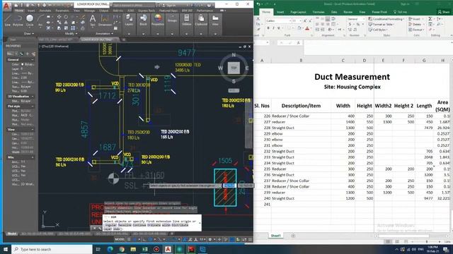 HVAC-DUCT MEASUREMENT FROM AUTOCAD # 3 смотреть онлайн