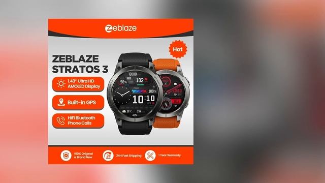 Zeblaze Stratos 3 Premium GPS Smart Watch Ultra HD AMOLED Display Built-in GPS Hi-Fi Bluetooth Phon смотреть онлайн