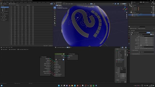 Blender Geometry Nodes, Project instances on surface with curves смотреть онлайн