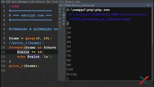 Curso de PHP - Aula 57 - Alterando valores com o laço foreach - eXcript смотреть онлайн