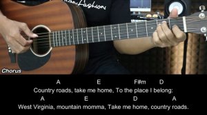 Take Me Home, Country Roads - John Denver | EASY Guitar Tutorial with Chords / Lyrics