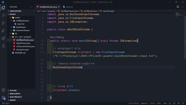 #15 MENGOLAH FILE I/O dengan BUFFERED BYTE STREAM pada JAVA | ALGORITMA PEMROGRAMAN 2 смотреть онлайн