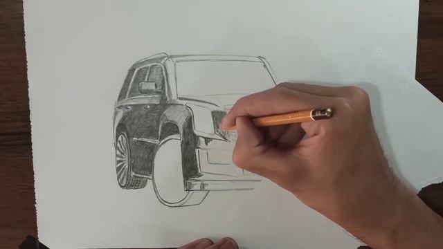 Как нарисовать машину Кадиллак - Cadillac Escalade смотреть онлайн