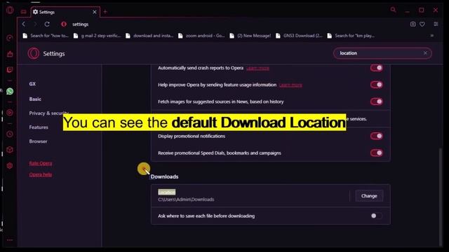 Change Default Download Location in Opera GX | Opera GX Browser Download location Change смотреть онлайн