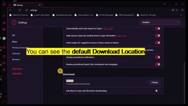 Change Default Download Location in Opera GX | Opera GX Browser Download location Change