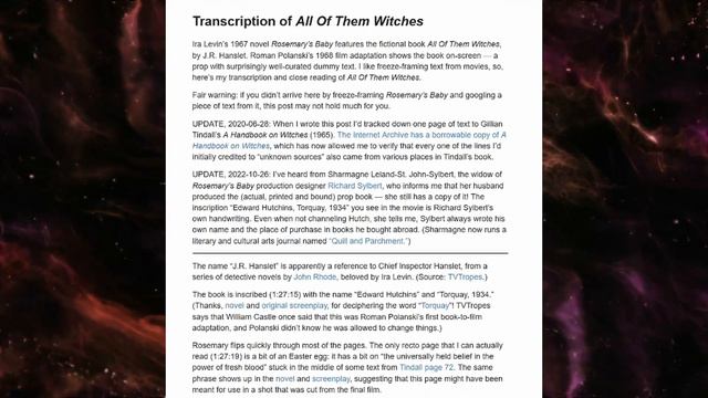Rosemary's Baby Witch Movie Review | Real World Lore, History & Witchcraft смотреть онлайн