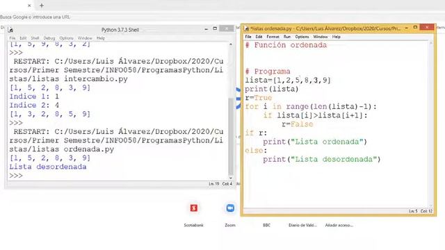 Python Listas. Función que determina si una lista está ordenada смотреть онлайн